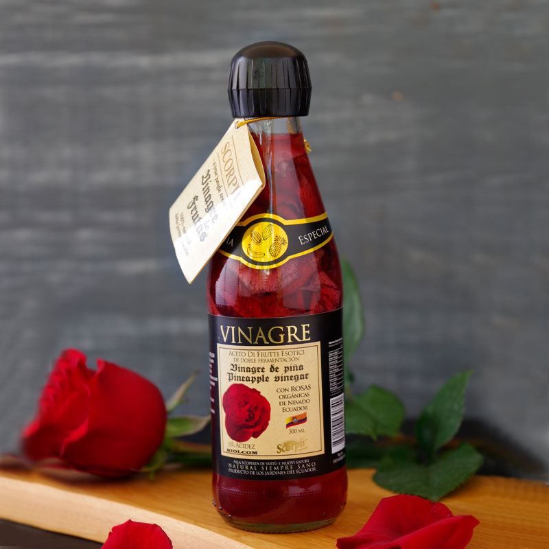 Pineapple with organic roses vinegar